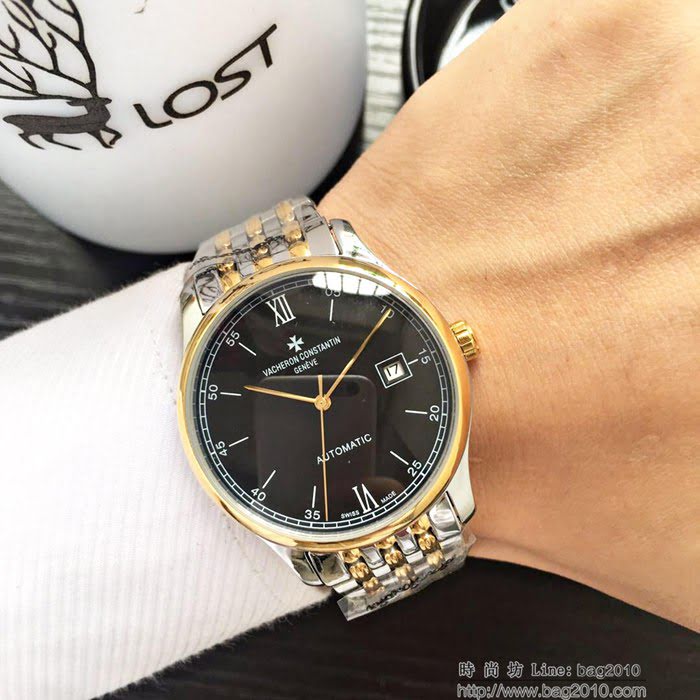 江詩丹頓 Vacheron Constantin 經典兩針半設計 全自動機械機芯 頂級316精鋼表殼錶帶 男士腕表  wssb4728